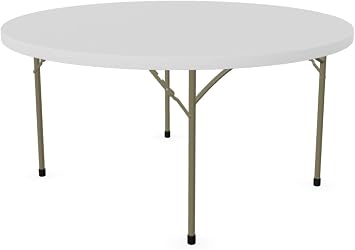 Set of 10 Pack! 72-Inch Round Granite White Plastic Folding Table,Event Table,Heavy-Duty Table,Event Supplies, Event Equipment, Event Essentials, Party Essentials,Picnic,Banquet