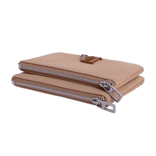 Monedero para mujer DON ALGODON pequeño de lino con cremallera 4