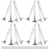 Augiimor 4 Pairs Lid Support Hinge, Heavy Duty Stainless Steel Rotatable Folding Soft Close, 8.7'...
