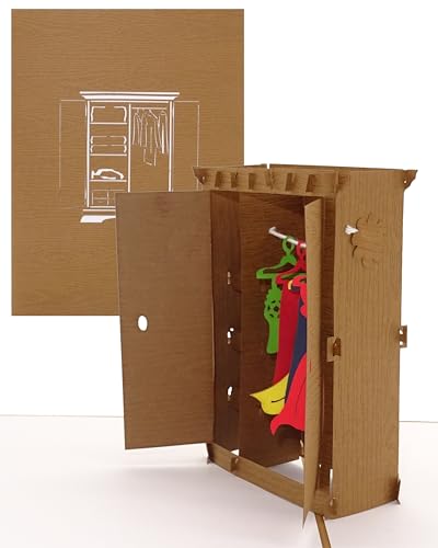 Pop-Up Karte Kleiderschrank – lustige 3D Geburtstagskarte & Glückwunschkarte als Gutschein, Geldgeschenk, Geschenkverpackung, Shopping-Gutschein & Einkaufsgutschein Shopping-Tour