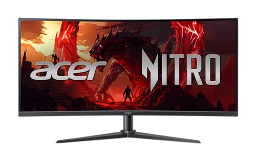 Image of Acer Nitro 34in WQHD 3440x1440 Curved 200Hz Gaming Monitor XZ340CUR X0