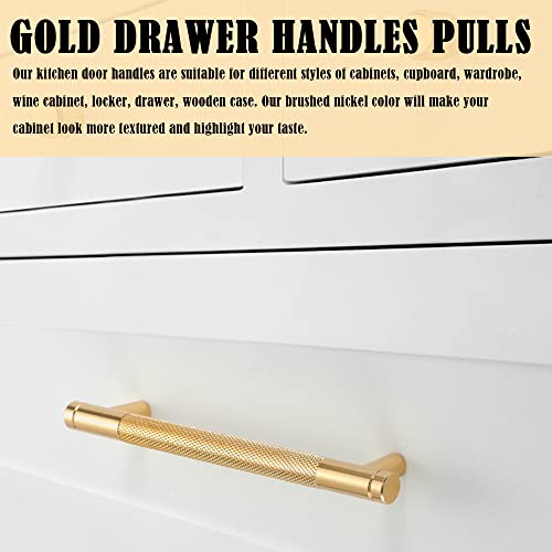 DAJUXIN 2 Pcs Gold Cabinet Handles with Screws - Kitchen Drawer Handles for Cupboards & Chest of Drawers (Golden, 125mm) - Image 2