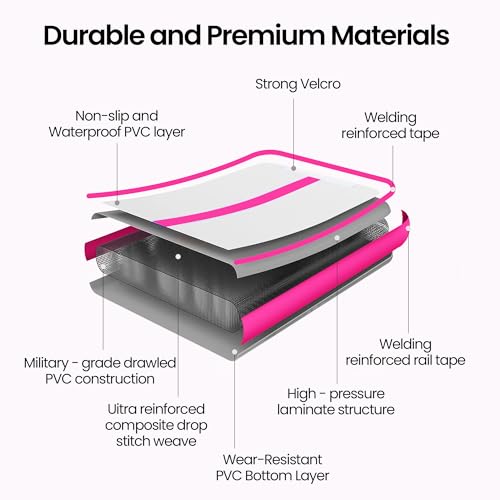 TUKEBETA 10ft Gymnastic Mats for Home Use Kids Adults, 4 Inches Thickness Inflatable Gymnastics Mat with Electric Pump and Storage Bag, Air Cheer Mat for Training Yoga Cheerleading Gym Outdoor, Pink by TUKEBETA - Image 5