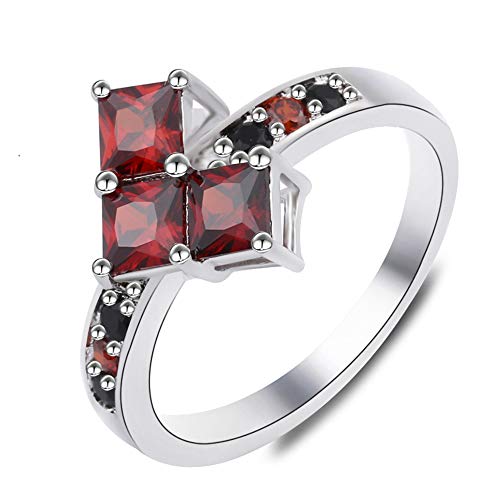 Harley quin anillo poker forma budín cristal rojo cubo Zirconia boda fiesta joyas de ropa