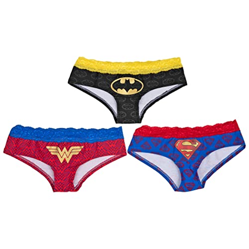 Coco Brands Intl | Dc Comics Superhero Lace 3 Pair Pack Of Hipster Panties (Large) #TOP1