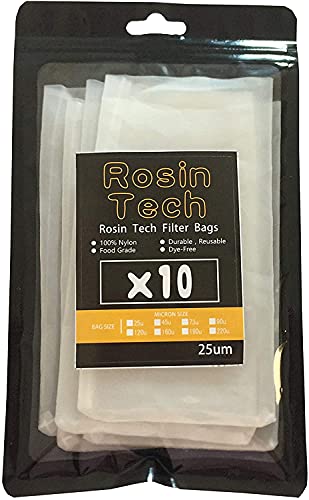 Rotech Rosin Heat Press Bags 3 x 6 inch Rosin Press Filter Bags 25 Micron -10pcs Per Park White 2.5x4 inch