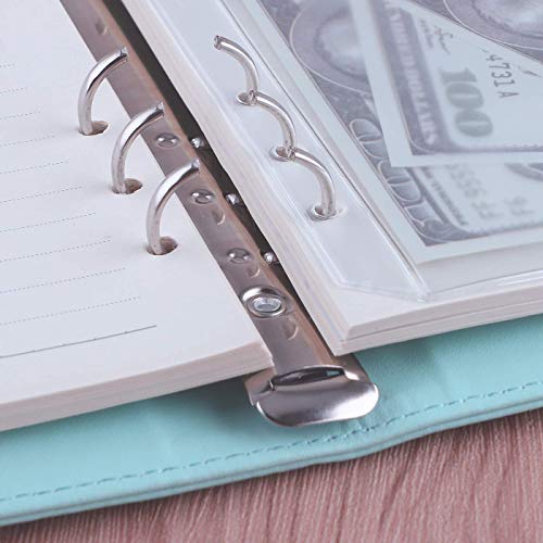 Antner A5 Pu Leather Binder (Mint Blue) Bundle | 12Pcs A5 Size Binder Pockets Multicolor Zipper #TOP3