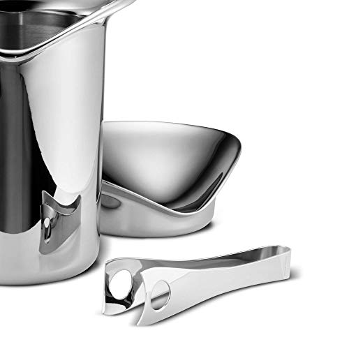 Georg Jensen Icebucket With Tongs, 18.5 X 24.4 X 23.3 Cm, Steel Silver #TOP3