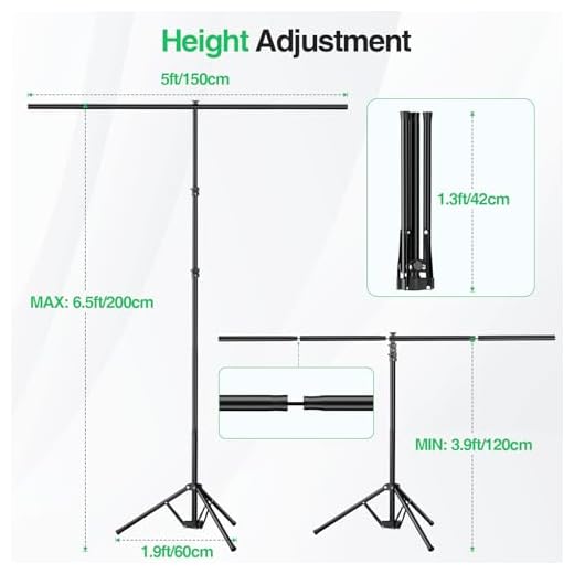 Qoolfoto 5×7ft Green Screen Backdrop Kit