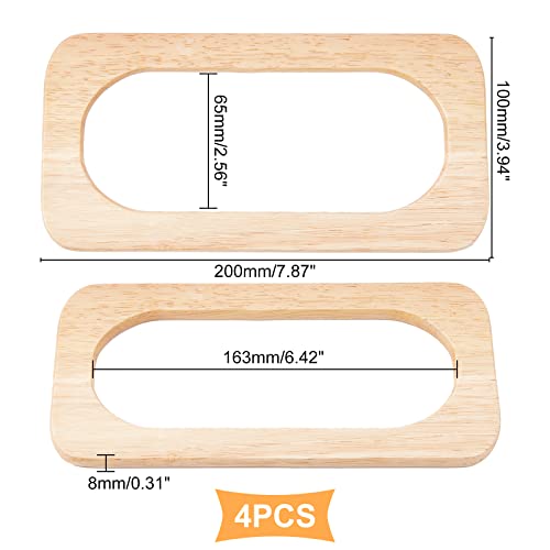 WADORN 4pcs Wooden Purse Bag Handles - Image 2