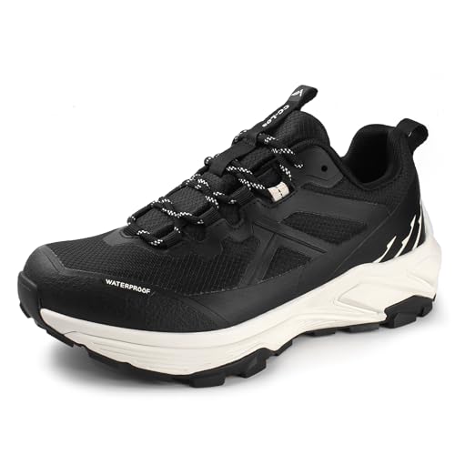 CC-Los Botas de senderismo impermeables para mujer, trekking para ropa de exterior, ligeras, tallas 36-42, Negro , 40 EU