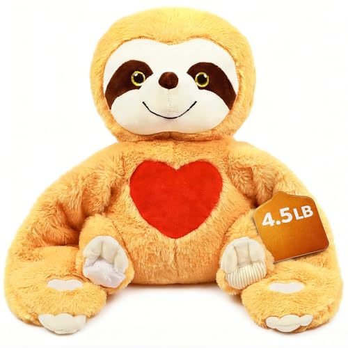 Micling Weighted Stuffed Animal - Brown Sloth 4.5 lbs, Ideal for Sensory Needs, Austism & Anxiety | Comfort & Relaxation for Both Kids and Adults Valentines