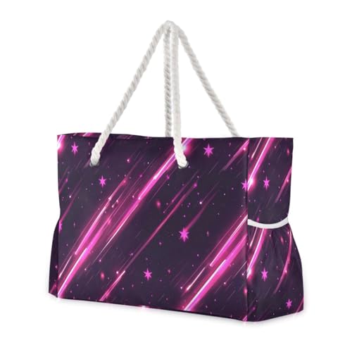 Peach Meteor Sandproof Womens Large Tote with side pocketes Travel Bag Beach Sports Handbag for Pool Gym Grocery Travel