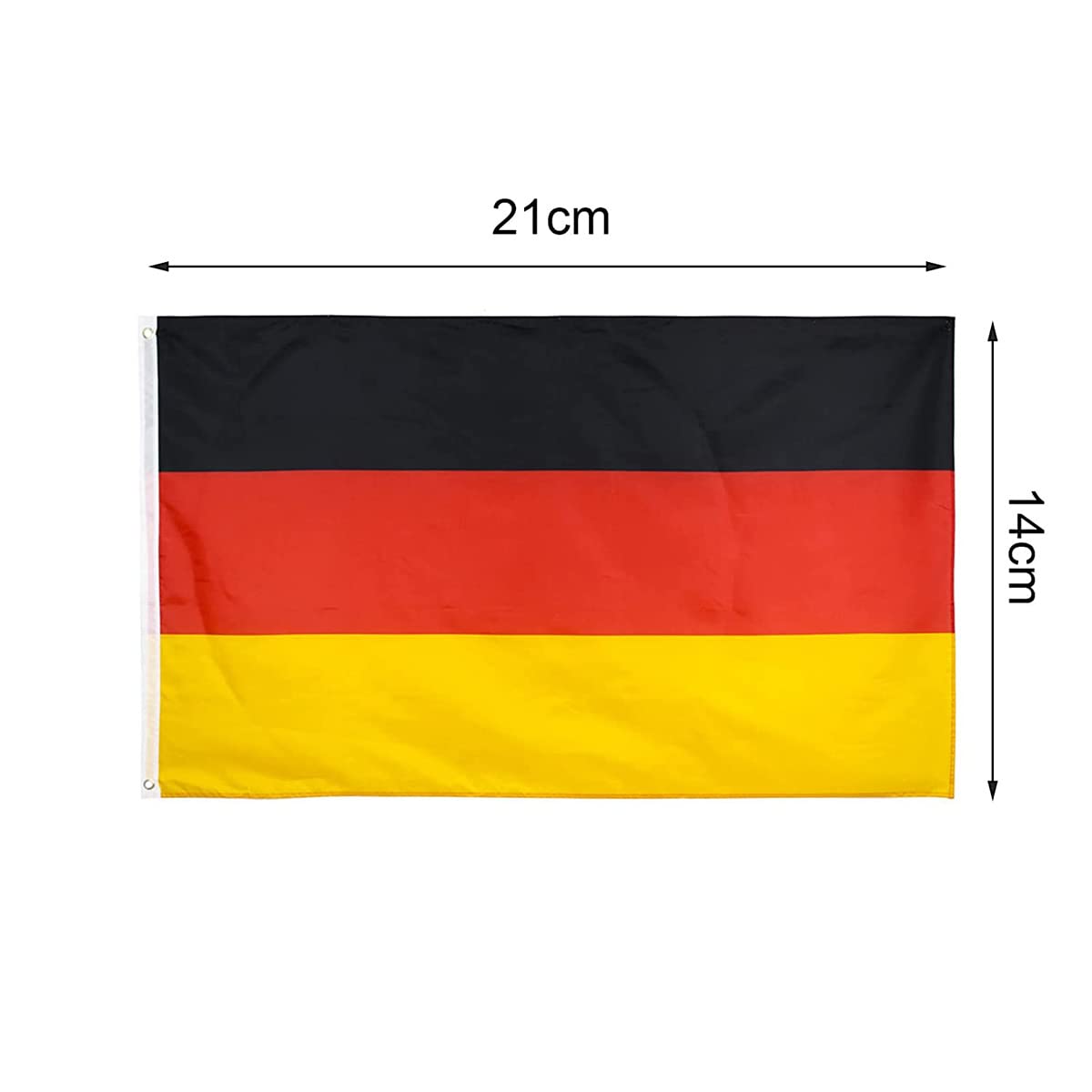 Pack of 15 Handheld Mini Flag Germany Stick Flag Sports Events Parade 21 x 14 cm German Flag for Football Games and Fan Events - Image 2