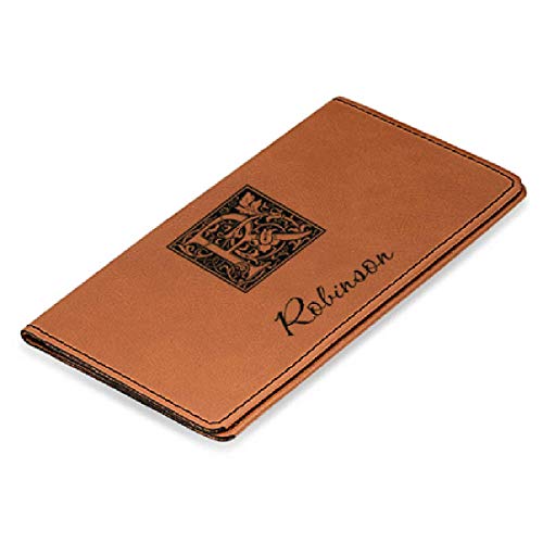 Executive Gift Shoppe | Initial Monogram Rawhide Checkbook Cover