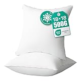 Phantoscope Hypoallergenic Throw Pillows Insert, 100% Virgin Fiber Throw Pillows - Indoor Pillow Inserts Decor Stuffer for Desk Sofa and Couch, Set of 2, 18 x 18