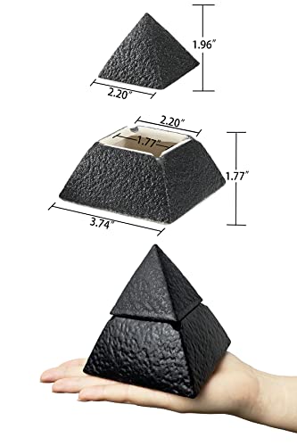 YOWOWE Outdoor Ceramic Ashtray with Lid, Handmade Cool Ashtrays for Cigarettes as Home Decoration, Smell Proof Ashtrays for Indoor or Outdoor Use, Smokeless Ash Tray Sets in Office Bar Hotel