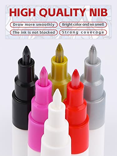 Kalolary 6-Color 3D Nail Art Pen Set #TOP22