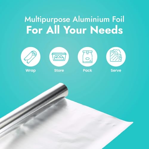 Image of Claret Food Grade Aluminium Foil Roll | 9 Meter | Kitchen Foil for Wrapping Roti Snacks Lunch | Safe & Hygienic Foil for Everyday Use (Pack Of 1)