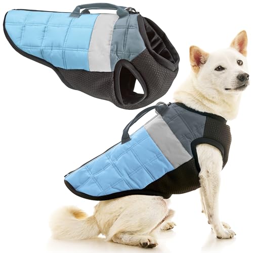 Image of Gooby Bomber Vest Lift Dog Harness - Blue, Large