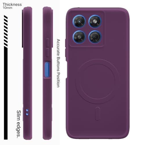 Image of Pikkme Back Cover for Motorola Moto G37 5G Soft Matte Silicone Mag-Safe Design (Mag-Safe Not Support) Camera Protection | Slim Fit Bumper Cover (Purple)