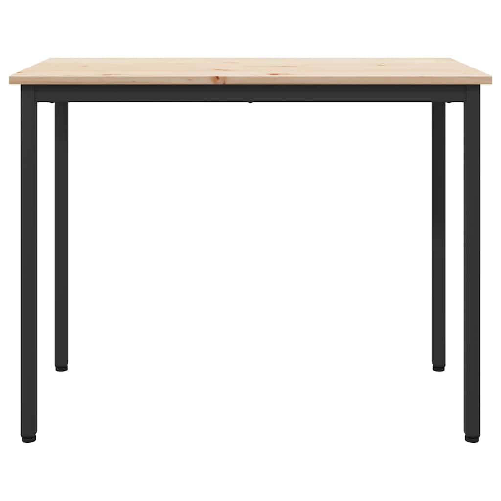 vidaXL Tavolo Naturale 100 x 50 x 77 cm Legno ingegnerizzato e Acciaio, Tavolo Rettangolare Moderno Regolabile, Tavolo da Lavoro Resistente, Design salvaspazio, Superficie scrivania contemporanea