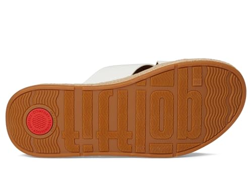 Image of FitFlop womens F-mode Espadrille Leather Flatform Cross Slides