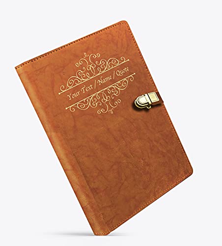 Image of Brown Cloud Personalized Abstract Matt Finish Leather Cover Notebook /Diary with Lock,UV Printed Customized Message /Quote /Name for Personal /Corporate Gift(NBLTHR019)(1)