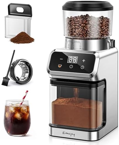 Burr Coffee Grinder Electric, 30 Grinding Settings Emojoy Coffee ...