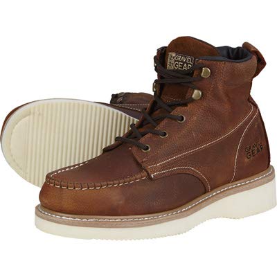 Gravel Gear Men's 6in. Steel Toe Moc Boots - Size 9 1/2, Brown, Model Number NT1772-1ST
