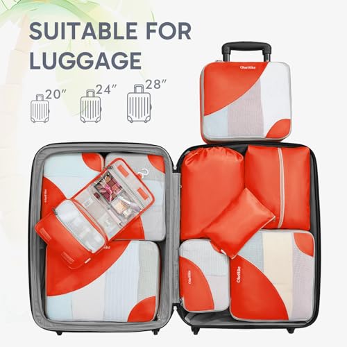Image of OlarHike Packing Cubes for Travel,10 Set,Orange