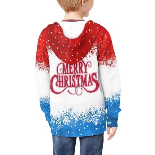 Long Sleeve Hoodies Zipper Sweatshirt Hoodie Sports Sweatshirt with Pockets Pullover Tops Boys Girls Age 6-144