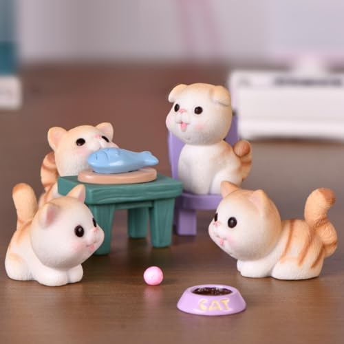KARLOR Mini Katzen Figuren Deko, 5 PCS freche Katzen Set, 3 Kätzchen...