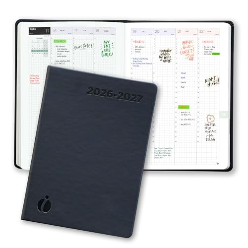 Hourly Academic Planner 2026-2027 – 24-Hour Planner with Weekly & Monthly Time Slots, Hardcover Appointment Book for Students & Professionals, Minimalist Japanese Design, June 2026 - July 2027 (6x8.5)