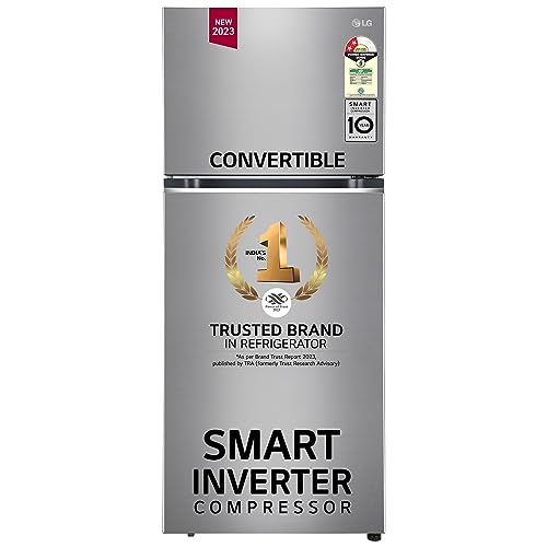 LG 398 L 2 Star Frost-Free Smart Inverter Double Door Refrigerator (2023 Model, GL-S422SPZY, Shiny Steel, Convertible with Express Freezing)