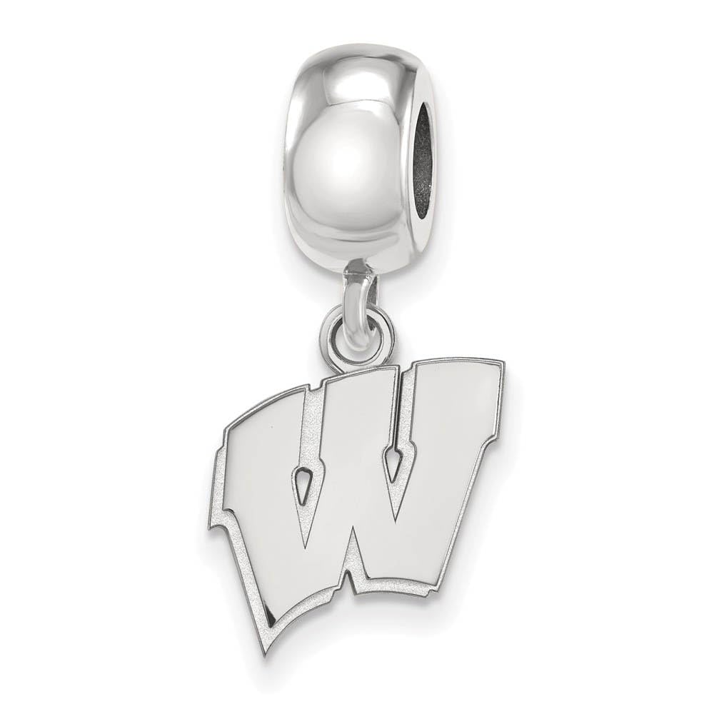 LogoArt Sterling Silver University of Wisconsin Small Dangle Bead Charm