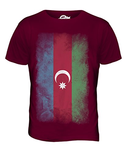 Candymix Azerbaïdjan Drapeau Dégradé T-Shirt Homme, Taille Medium, Couleur Bordeaux