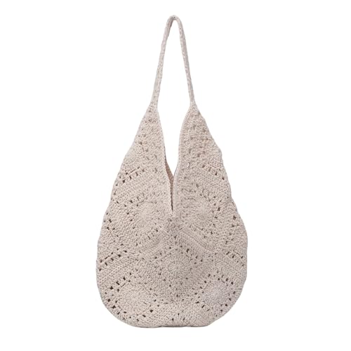 Image of Hand-woven Soft Large Straw Shoulder Bag Retro Boho Tote Bags Summer Beach Bag Rattan Handbag
