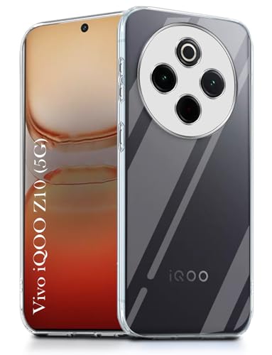 Image of Jkobi Back Cover for Vivo iQOO Z10 Lite (Silicone Clear Shockproof Case with Camera Protection | Soft and Flexible | Transparent)
