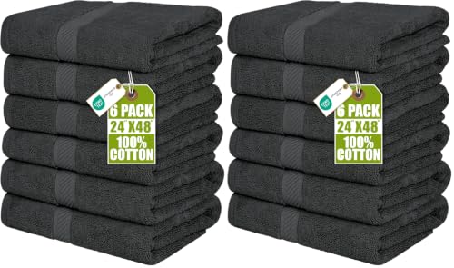 Image of Utopia Towels 12 Pack Medium Bath Towel Set, 24 by 48 Inches, 500 GSM 100% Ring Spun Cotton, Lightweight and Highly Absorbent Quick Drying Premium Towels for Hotel, Spa and Bathroom, Grey