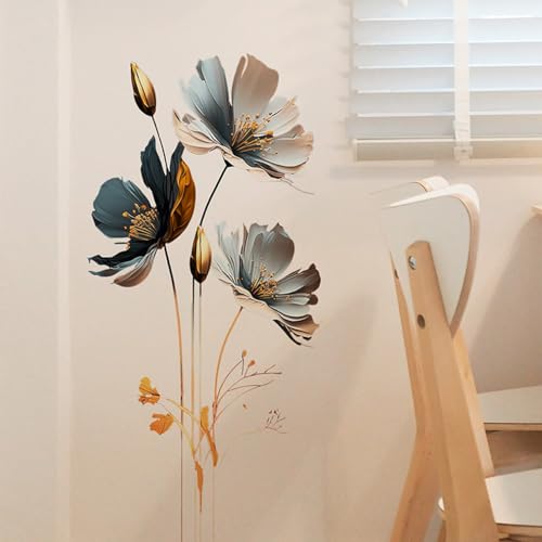 CNUSER 3D Wall Stickers DIY Flower Wall Decal Removable Waterproof Wall Art Decor for Bedroom Living Room Offices Home Decoration (Floral)
