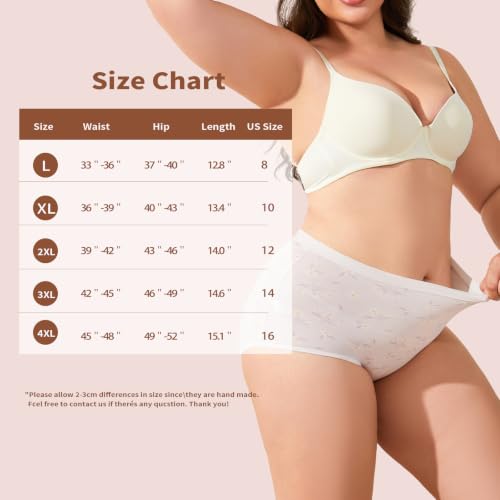 Image of Womens Underwear Pack,C Section High Waisted Tummy Control Moisture-Wicking Brief Underwear,plus size Panties 6Packs