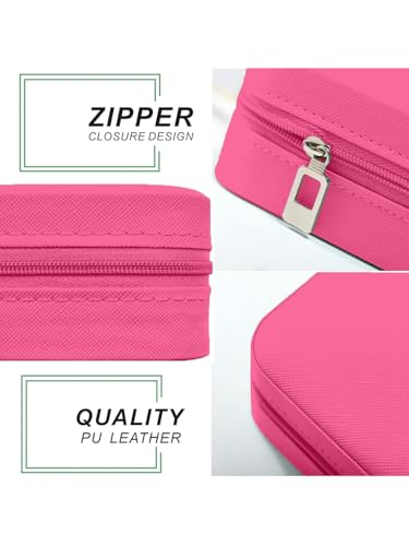 Image of Cortina Toiletry Bag | Luxury Cute Travel Make Up Hanging Wash Bag | Cosmetic Waterproof Hanging Toiletries Bags | Personalised with Pearl Zipper - Pink