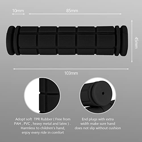 URAQT Bike Cycle Handlebar Grips, Solid Color Children's Bike Handlebars, Soft Non-Slip Bicycle Handle Grip - Image 2