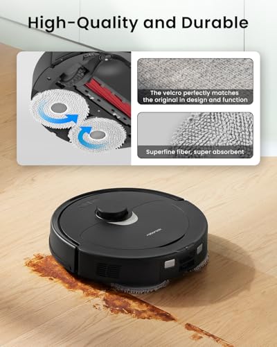 Image of 12Pcs Microfiber Mop Cloth Pad for Roborock Q Revo,Qrevo S,Qrevo Pro,Qrevo Master,Qrevo MaxV,QV35A,QV 35S,Qrevo S5V,Qrevo Edge S5A,Qrevo Curv,Saros 10R Robot Vacuum, Washable Mopping Cloth Accessories