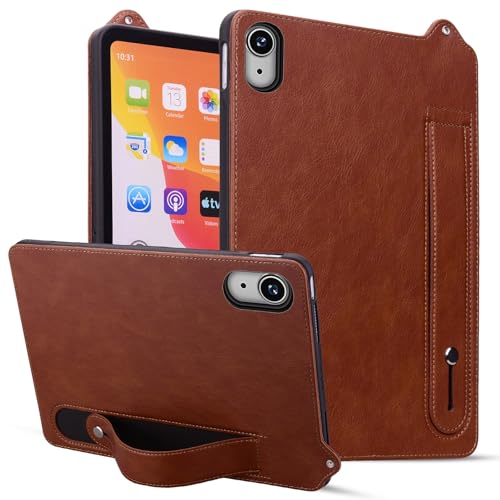 Housse iPad 10e génération 10.9 antichoc en cuir antichoc avec support et dragonne