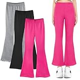 BondEron Schlaghose für Mädchen im 3er Pack | Elastische Stretch-Hose mit hohem Bund und Perfekter Passform | Perfekt für den Alltag, Sport und zum Tanzen, Größe 116-128