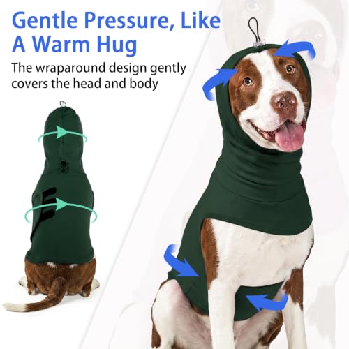 Image of MIGOHI Dog Anxiety Relief Coat with Ear Cover,Green,XS