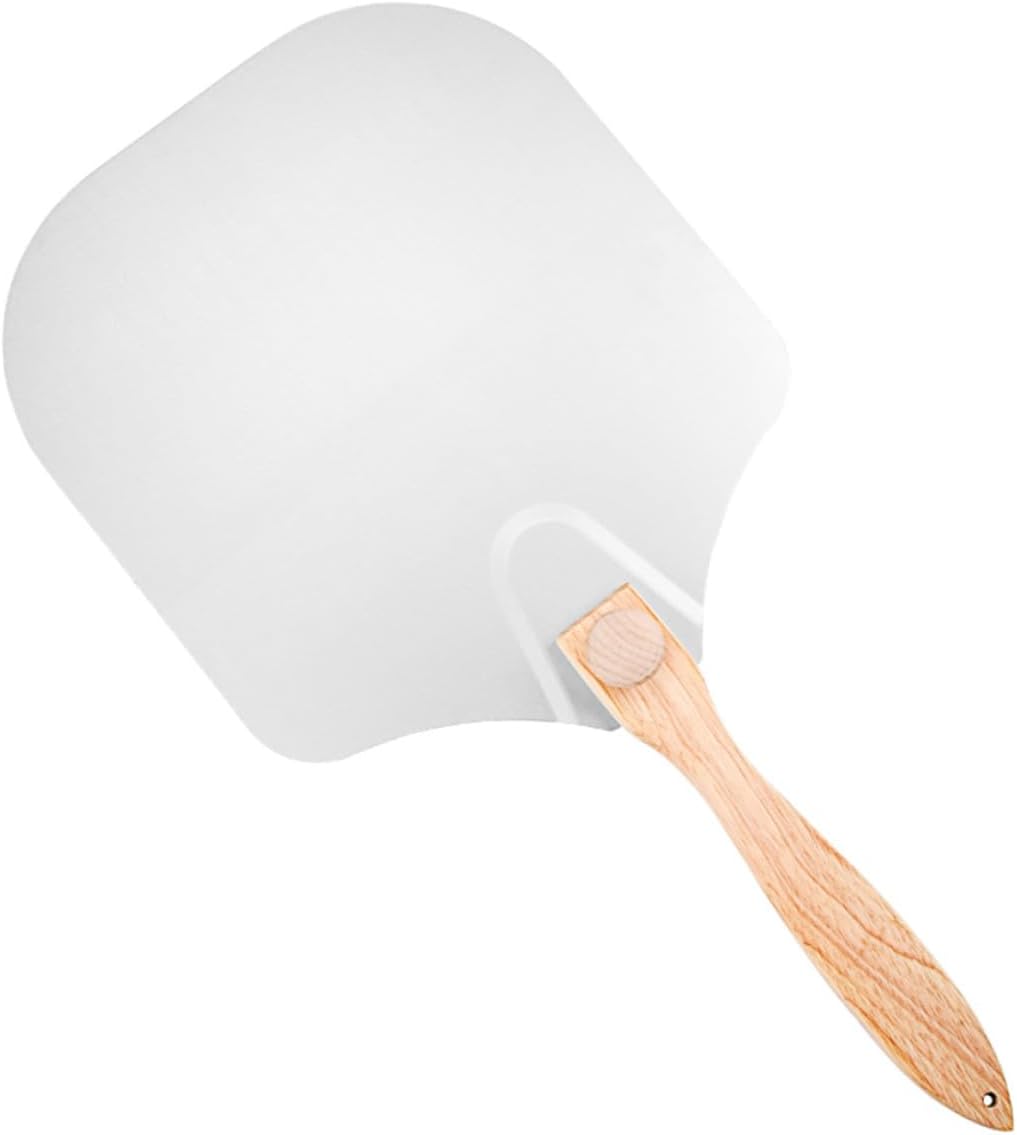SUPVOX Folding Aluminum Pizza Transfer Spatula Paddle for Baking and Serving with Storage Box, Lightweight Pizza Peel Tool for Home and Restaurant Use Random Color