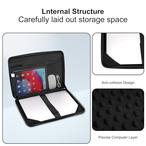 MOSISO Hard Shell Laptop Sleeve Shoulder Bag, 15.6 inch Computer Bag Compatible with MacBook, HP, Dell, Lenovo, Asus, Notebook, 16 inch Symmetric Geometric Waterproof EVA Carrying Case, Black3